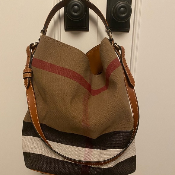 Burberry Handbags - Burberry canvas bucket bag
